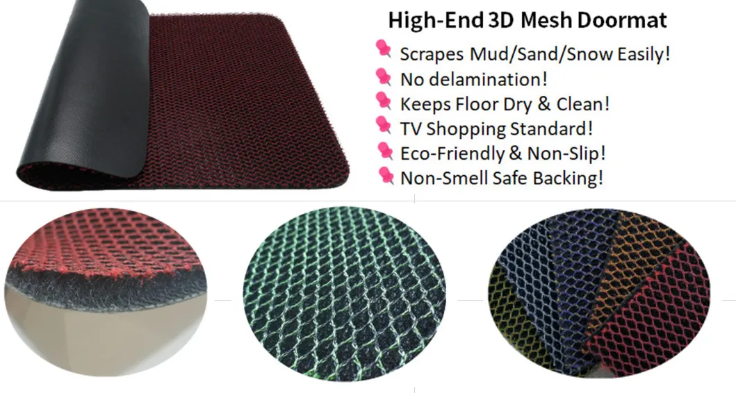 1.2X15m Anti Slip Dust Scraper PVC Elastic King Mesh Carpet