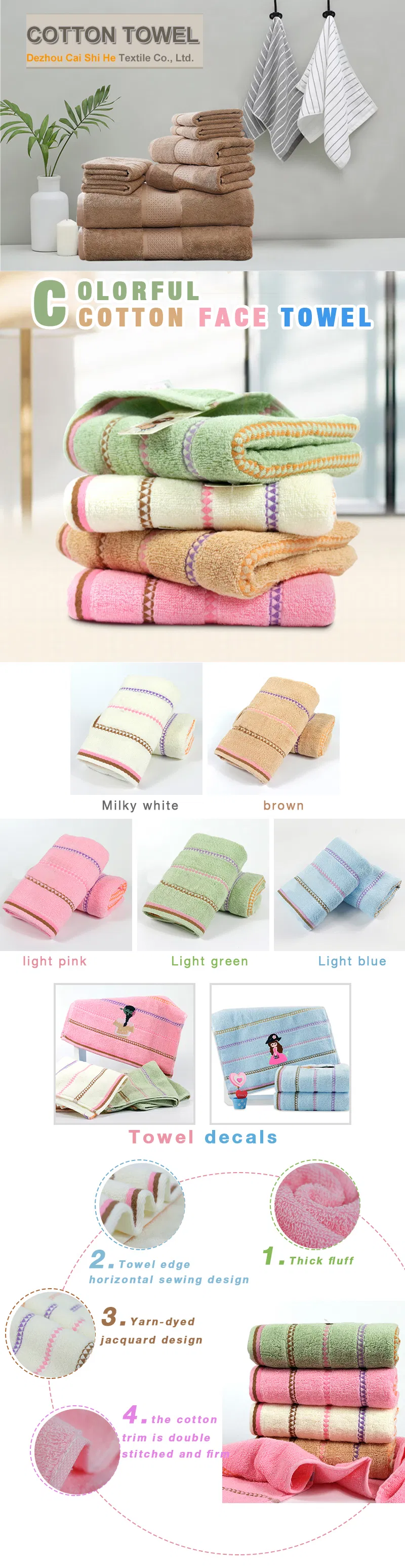 100% Cotton Hand Towel Bath Towels with Logo