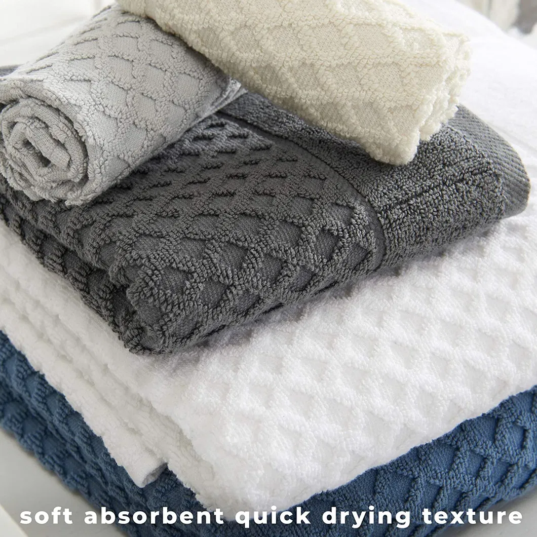100% Cotton Luxury Absorbent Quick-Dry Textured Bath Hand Washcloths Towel