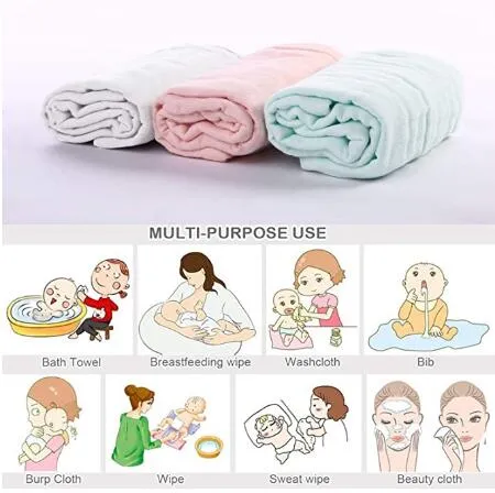 100% Cotton Premium Super Soft 6 Layers Newborn Muslin Cotton Gauze Warm Baby Bath Towels Baby Children Blanket Suitable for Baby′s Delicate Skin