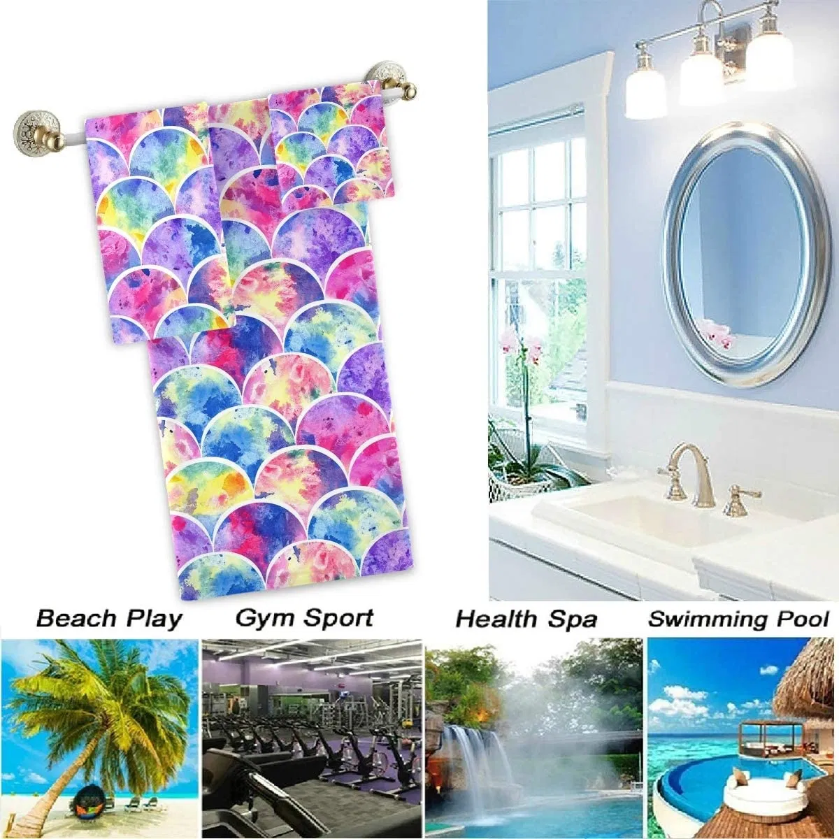 100% Cotton Soft Luxury Decorative Bath Towel for Bathroom, Hotel, Gym, SPA and Beach with Okeo-Tex BSCI