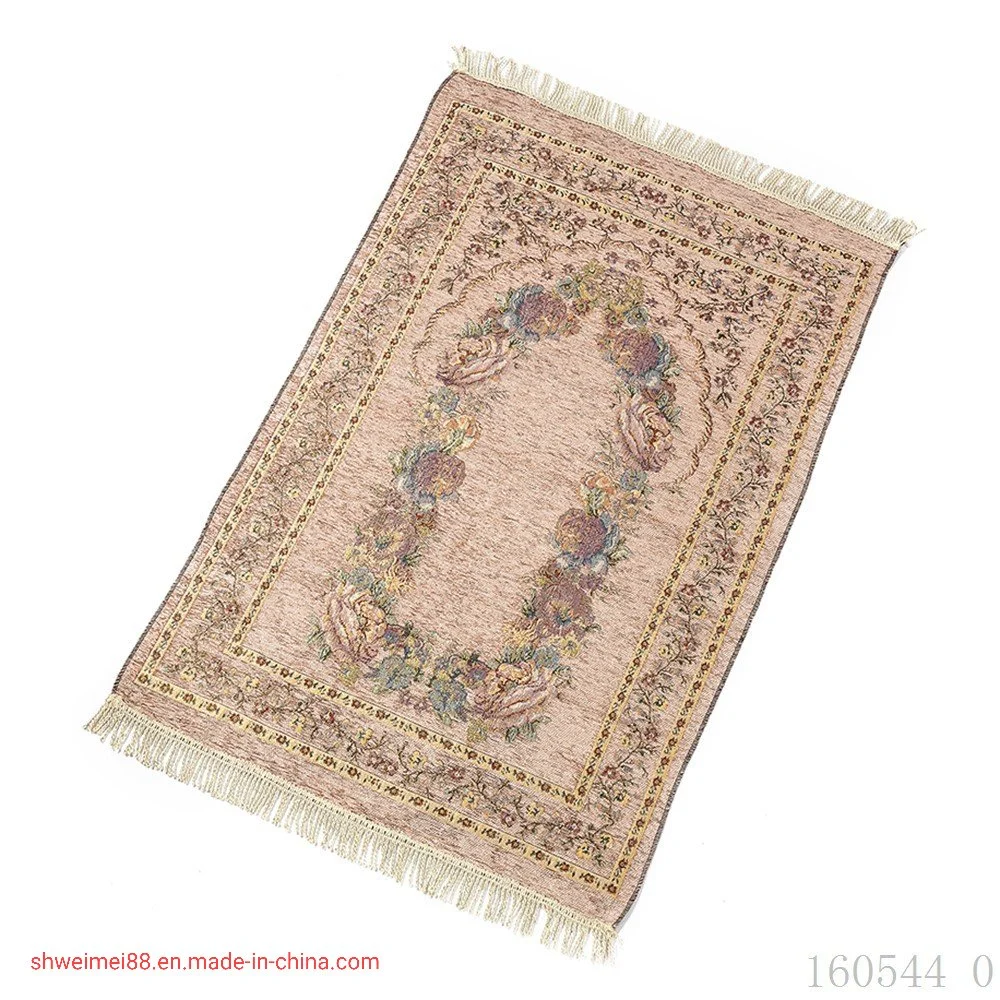 2021 New Design Muslim Prayer Rug with Compass Polyester Prayer Mat Carved Design Print Prayer Mat Supplier Islamic Carpet Mat Factory