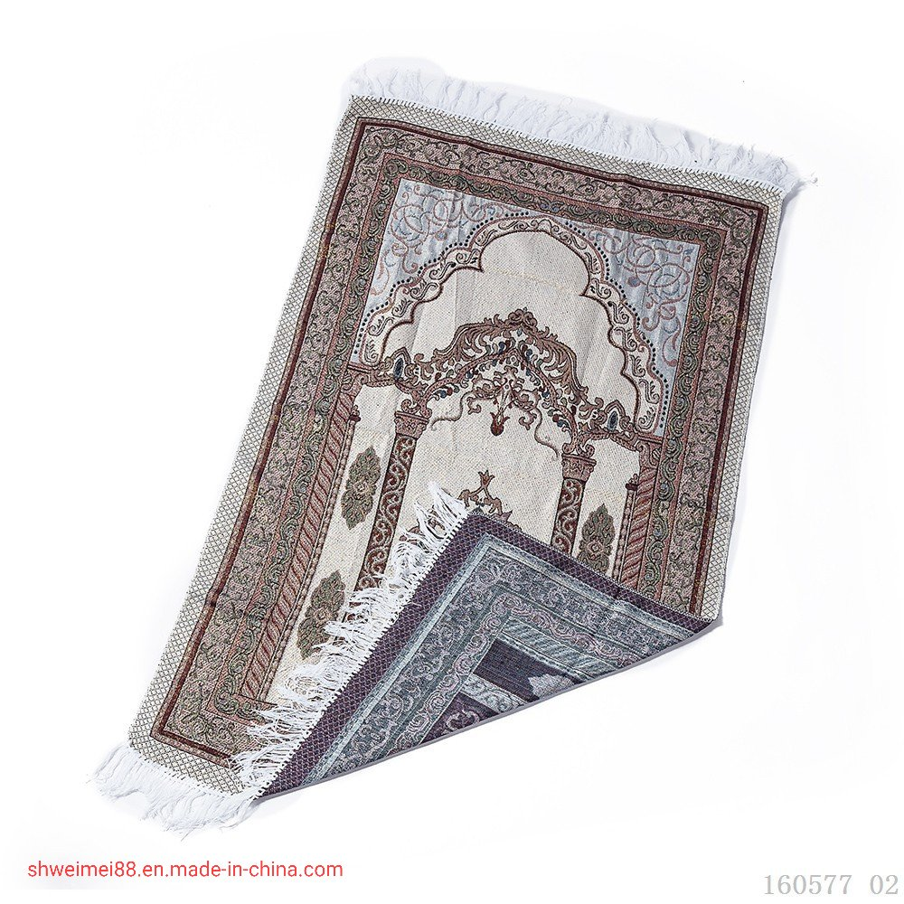 2021 New Design Wholesale Carpet Muslim Polyester Prayer Mat Carved Design Compass Rugs Islaimic Mat Factory Door Blanket Supplier Islamic Prayer Rugs for Mosqu