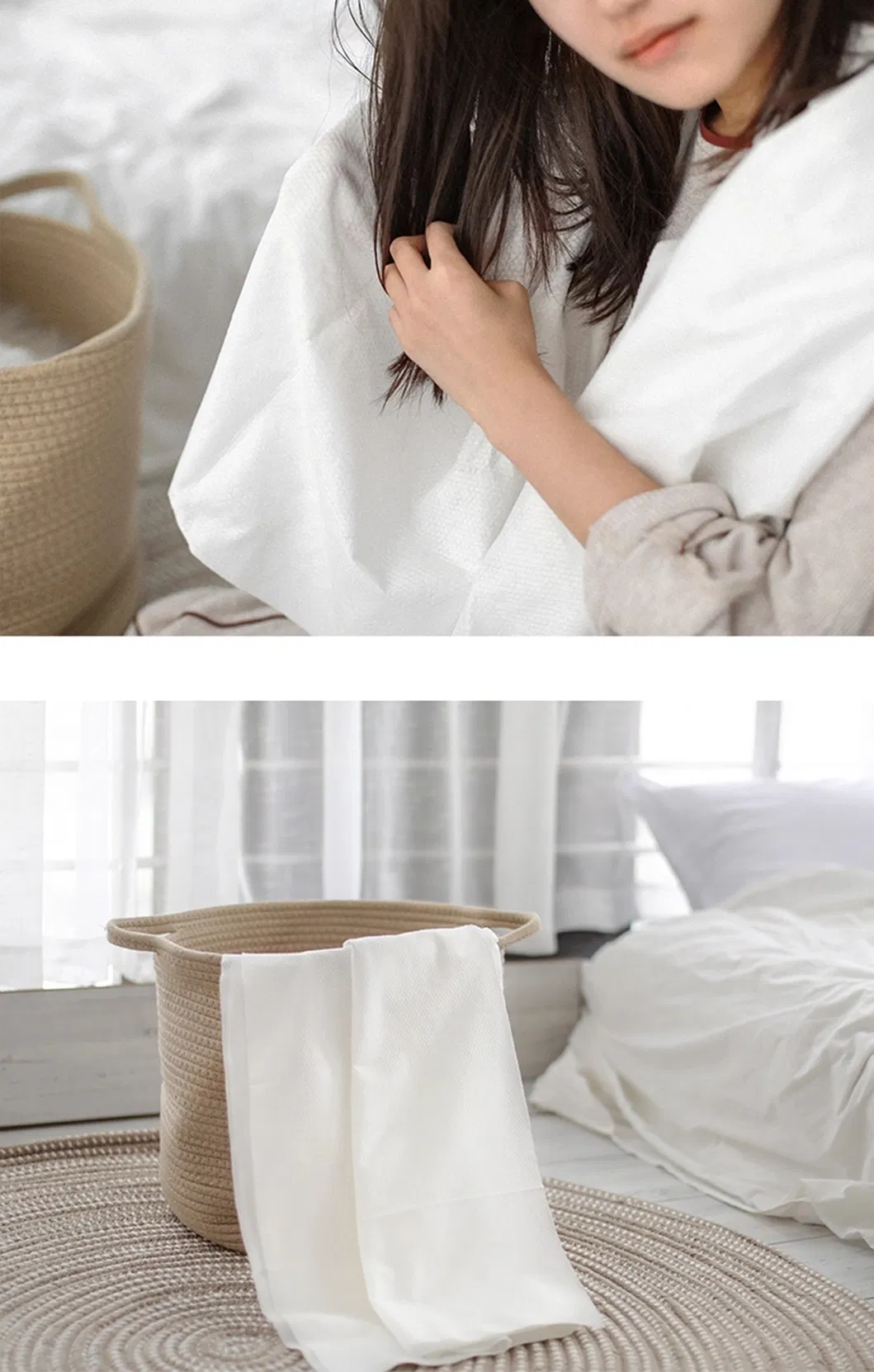 2021 Hot Sales Disposable Bath Towel 140*70cm White Disposable Hair Salon Towels