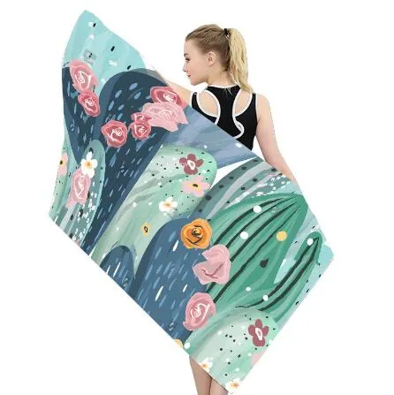 300GSM Soft Towel Custom Print Bath Towel Microfiber Beach Towel