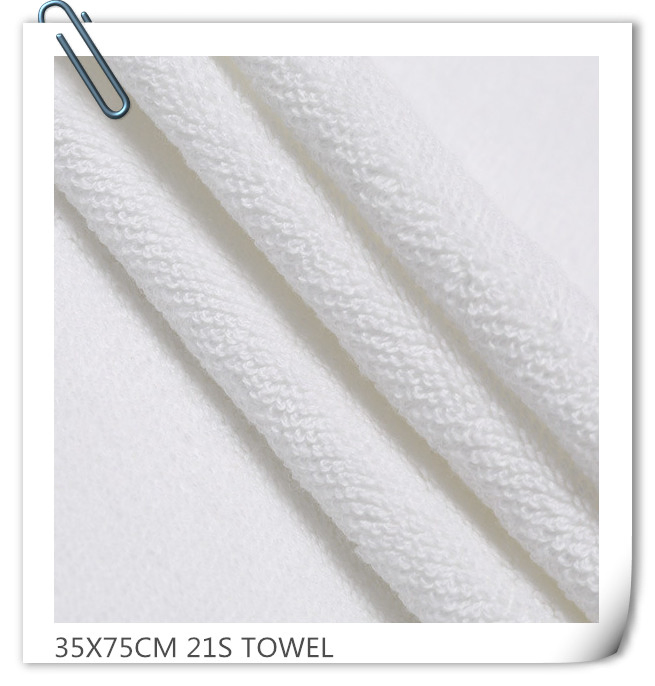 35*75cm 21s White Cotton Towel