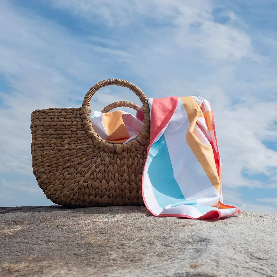 35" X 78" Cabana Multi Bright Stripe Quick Dry Microfiber Beach Towel with Oeko-Tex