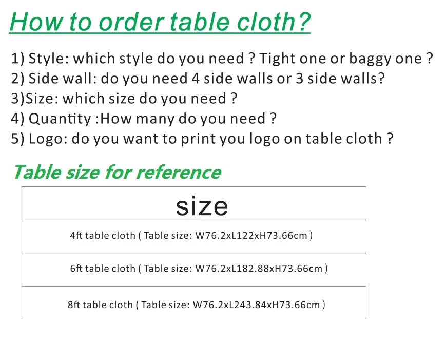 8FT Loose Rectangle Table Linen