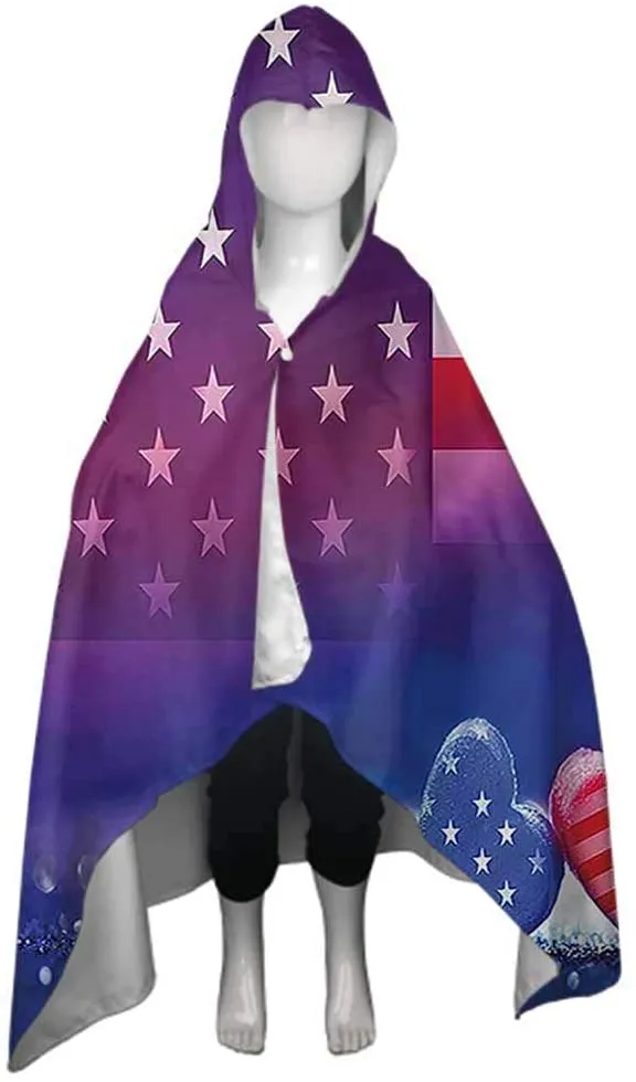 American Flag Microfiber Beach Towel Hearts Country Love Super Absorbent Bath Towel