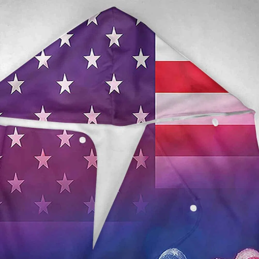 American Flag Microfiber Beach Towel Hearts Country Love Super Absorbent Bath Towel