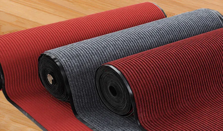 Antislip Rib Strip 3D Custom Polyester Door Mat with PVC Backing