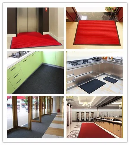 Antislip Rib Strip 3D Custom Polyester Door Mat with PVC Backing