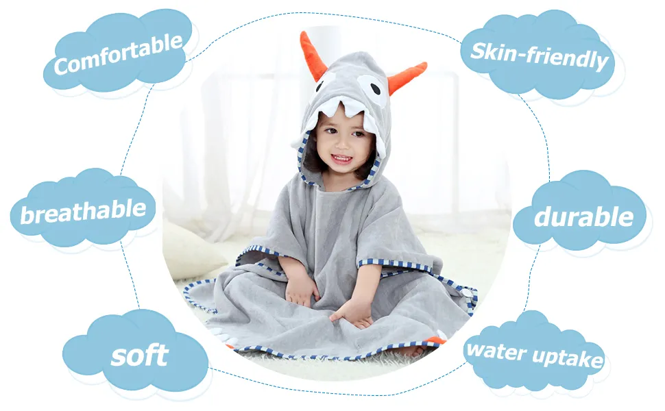 Baby Girls Children Cute Cartoon Butterfly Hooded Towel