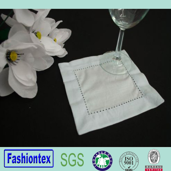 Cocktail Napkins White Linen Hemstitch Napkins