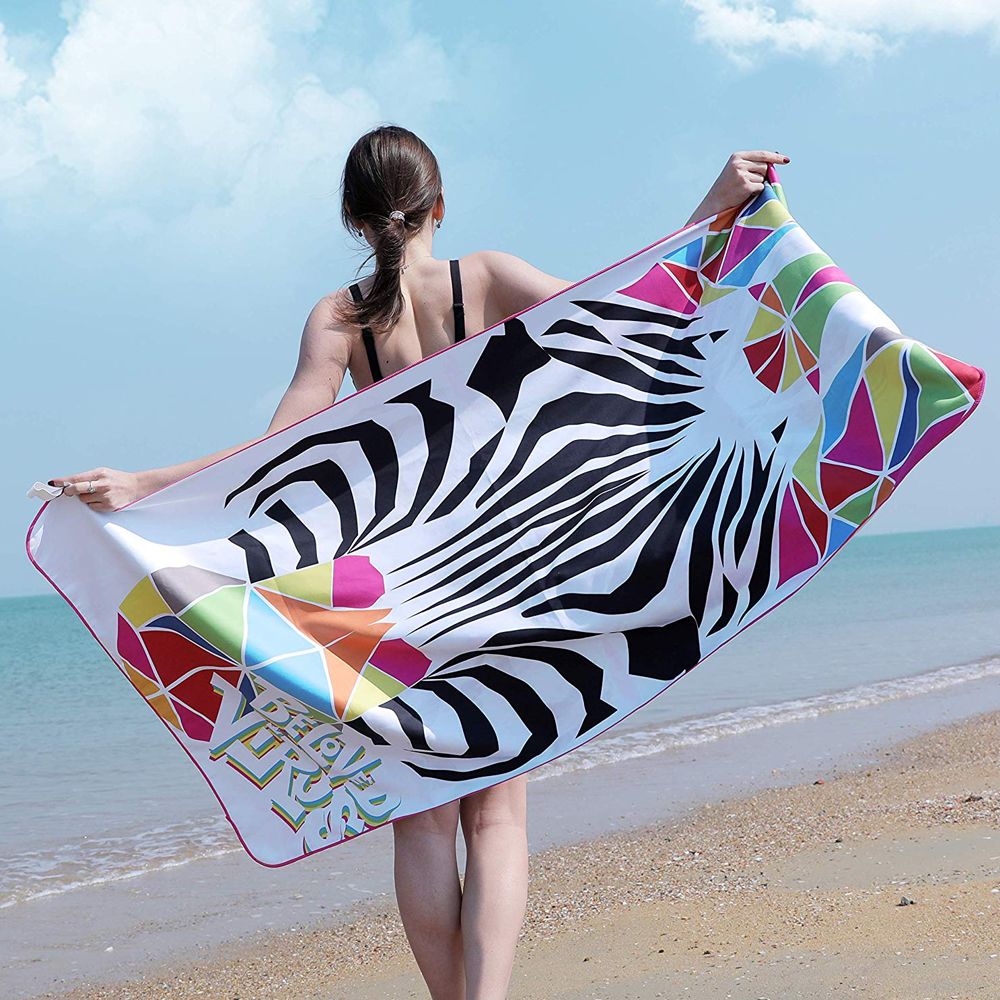 Custom 400GSM Polyester Polyamide Two Sided Printing Waffle Towel for Beach