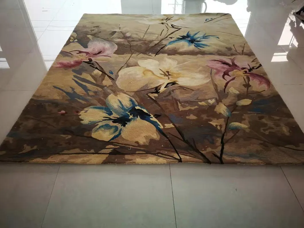 Customized Hand Tufted Calssic Versace Design Wool Carpet Tiles for Praying