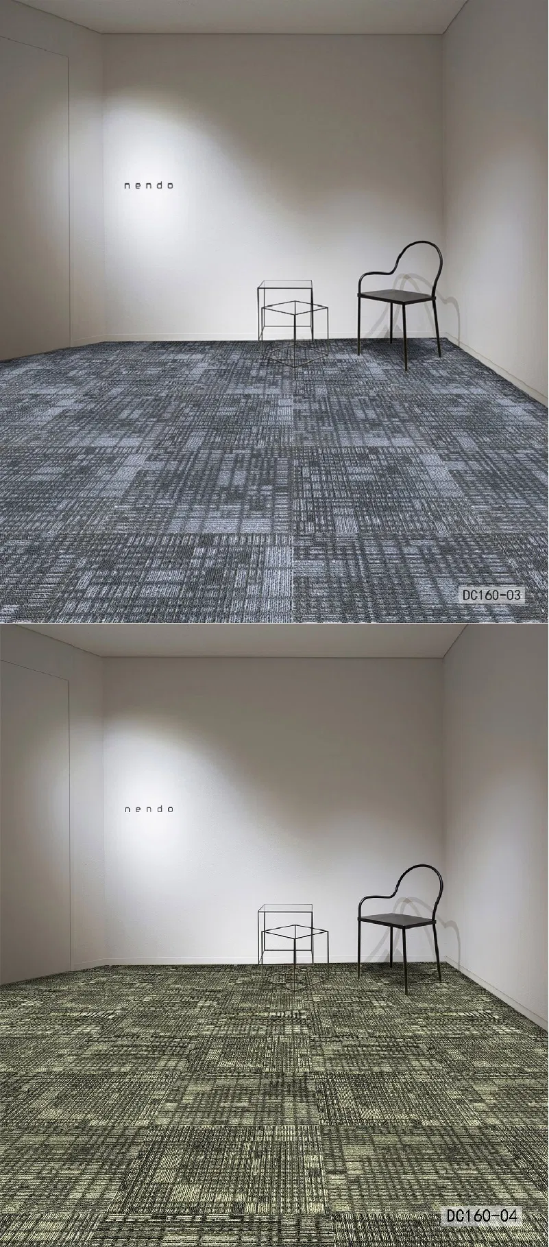 DC160 Movable Modular Soundproof Commercial Carpet Office Carpet Home Hotel Carpet Tiles PP Surface Thick Non-Woven Backing Corridor Carpet