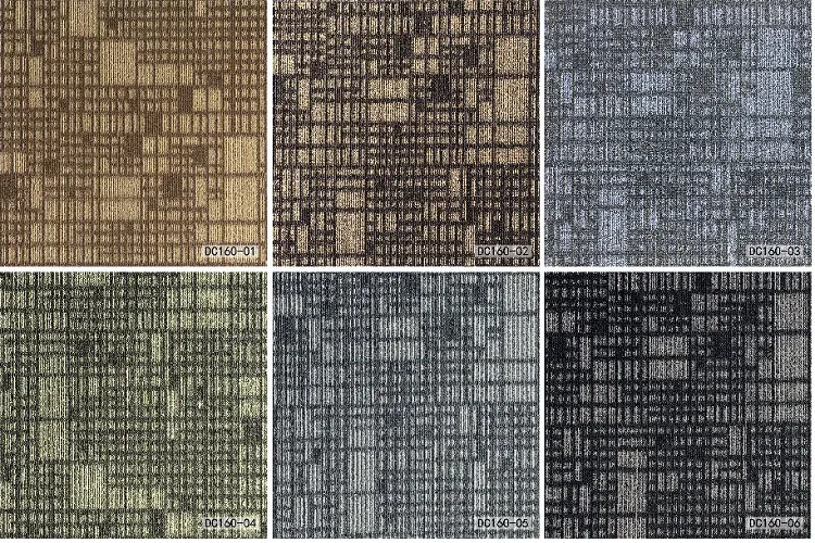 DC160 Movable Modular Soundproof Commercial Carpet Office Carpet Home Hotel Carpet Tiles PP Surface Thick Non-Woven Backing Hospital Carpet
