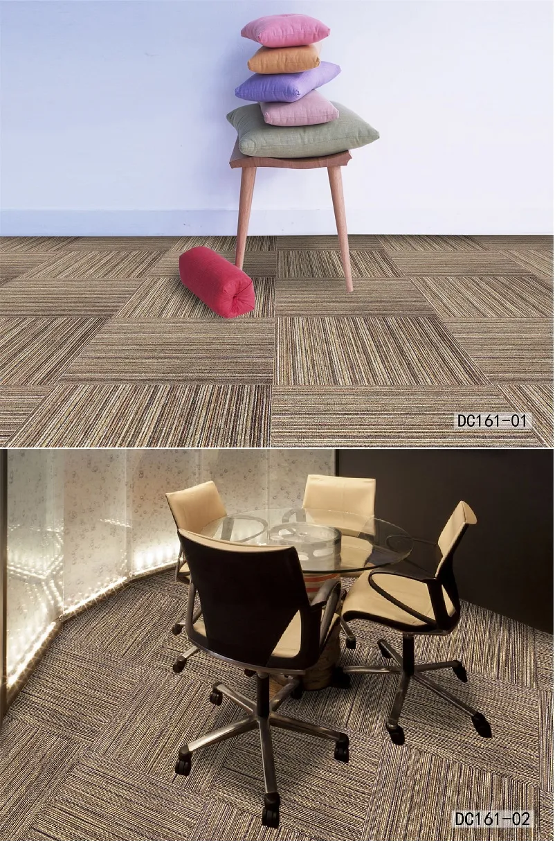 DC161 Movable Modular Soundproof Commercial Carpet Office Carpet Home Hotel Carpet Tiles PP Surface Thick Non-Woven Backing Hallway Carpet