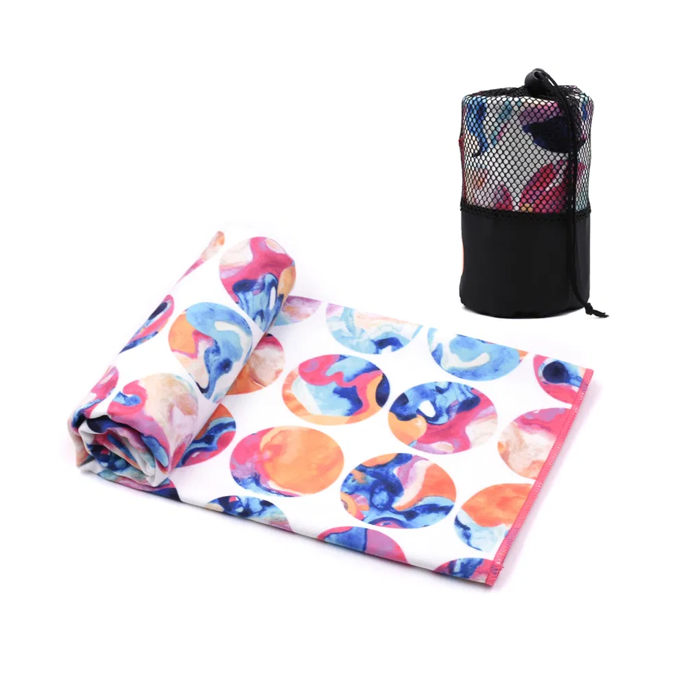 Factory Directly Customized Microfibre Kids Striped Beach Towel with Bag