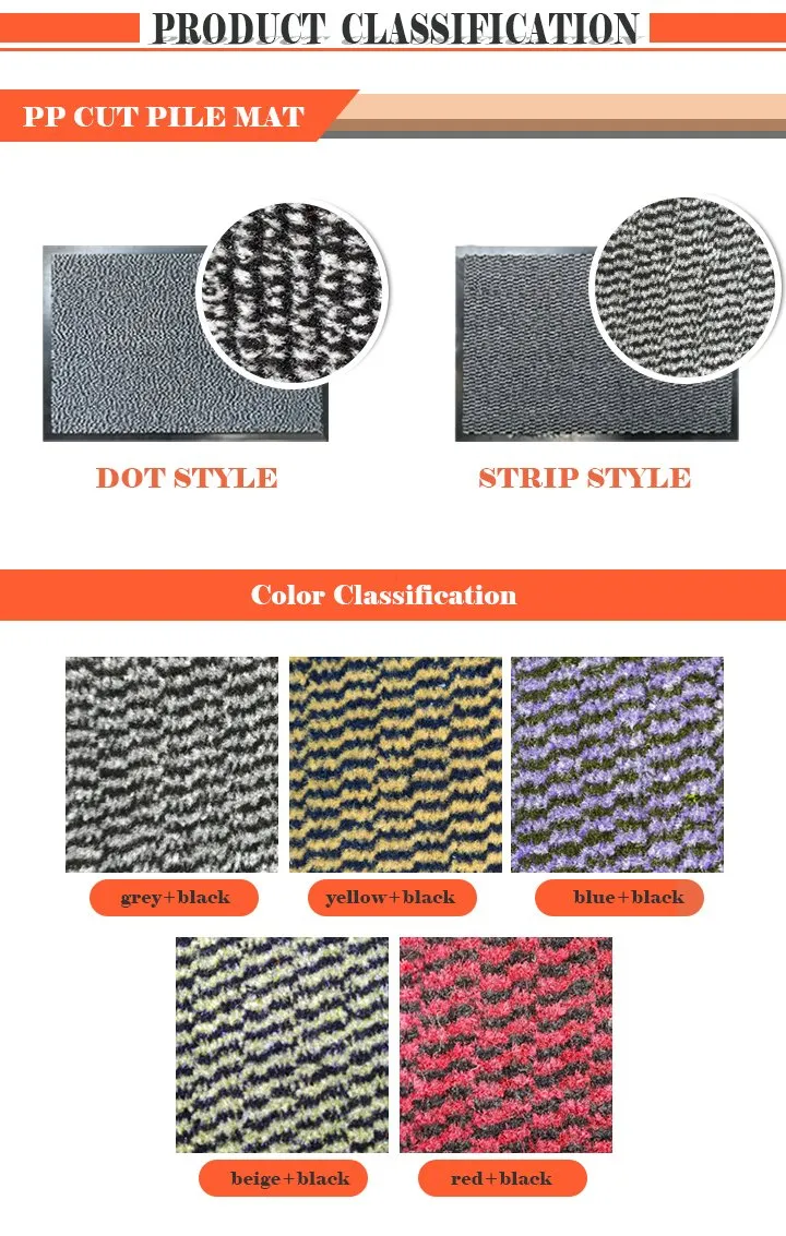 Factory Price Polypropylene Doormat Carpet with PVC Backing Outdoor Super Absorbent Doormat Prayer Anti-Slip Door Floor Bath
