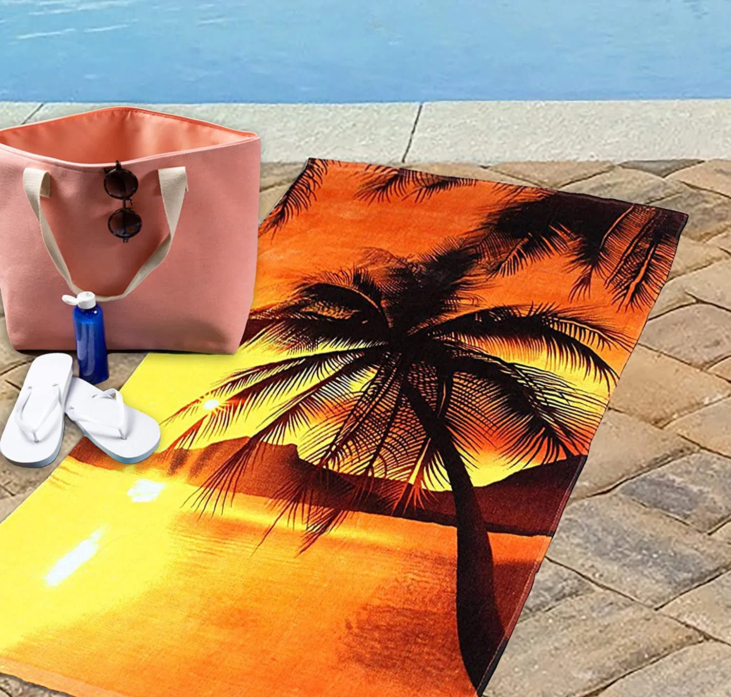 Fashion Colorful Terry Cotton Beach Towel, 30X60