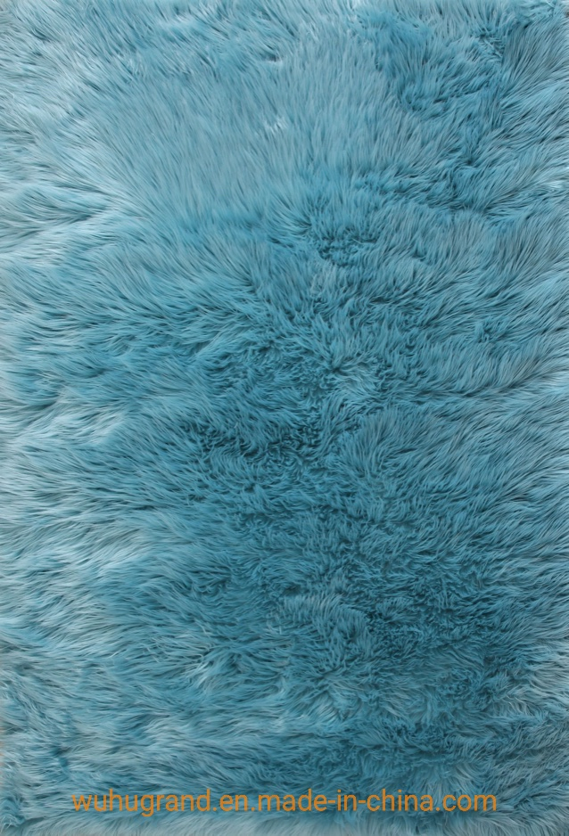 Faux Fur Rug Sheepskin Soft Fluffy Aqua Shaggy Carpet for Living Room