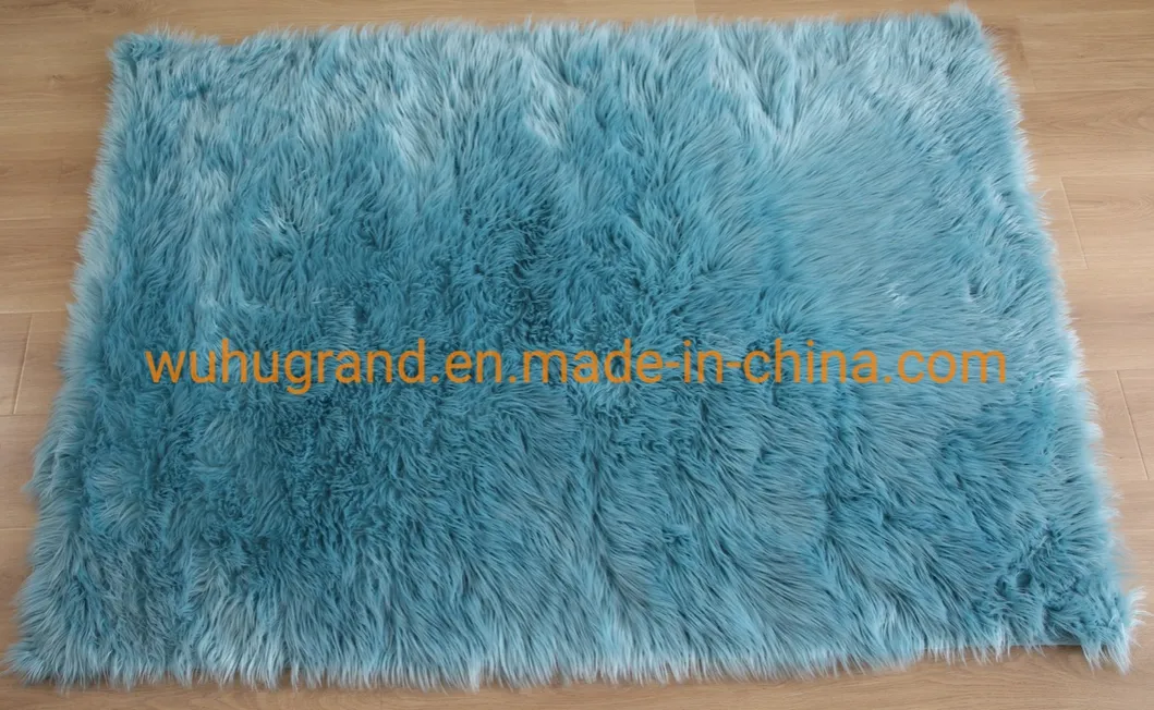 Faux Fur Rug Sheepskin Soft Fluffy Aqua Shaggy Carpet for Living Room