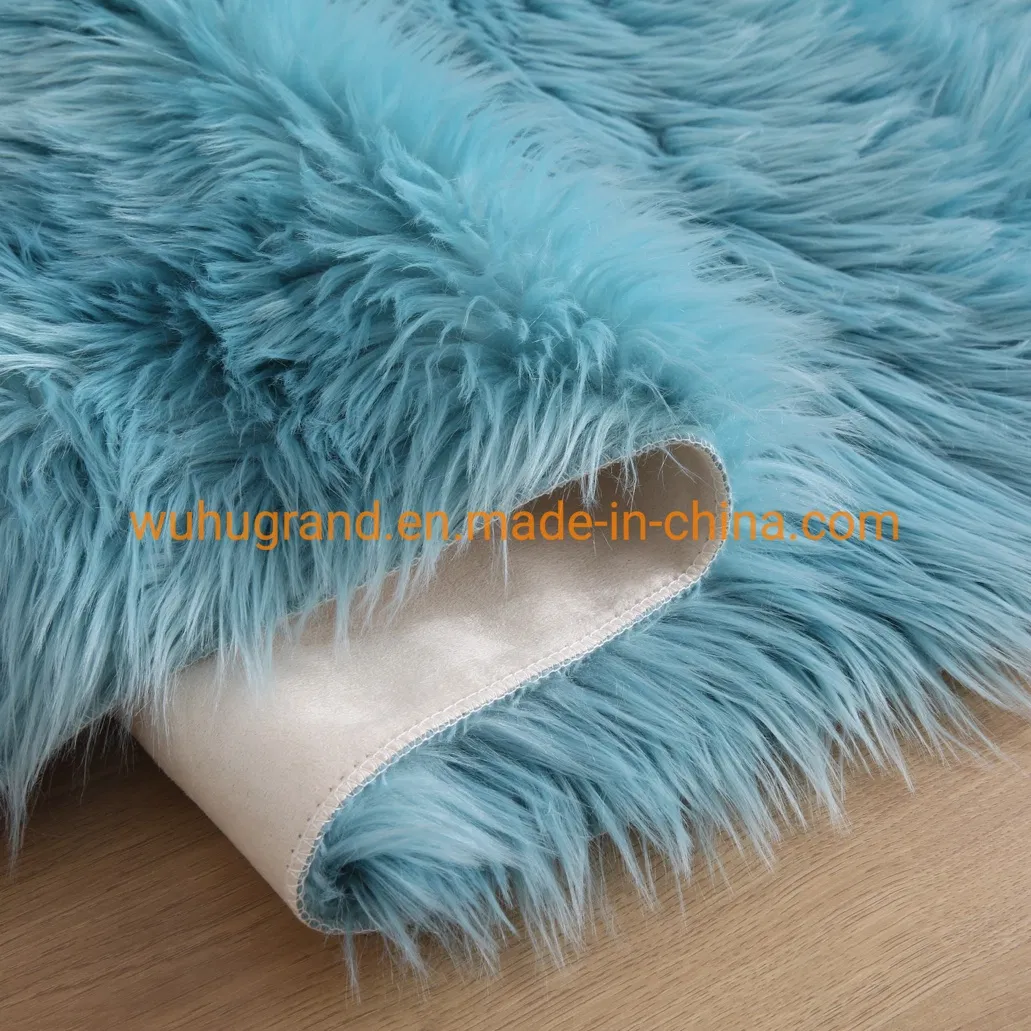Faux Fur Rug Sheepskin Soft Fluffy Aqua Shaggy Carpet for Living Room