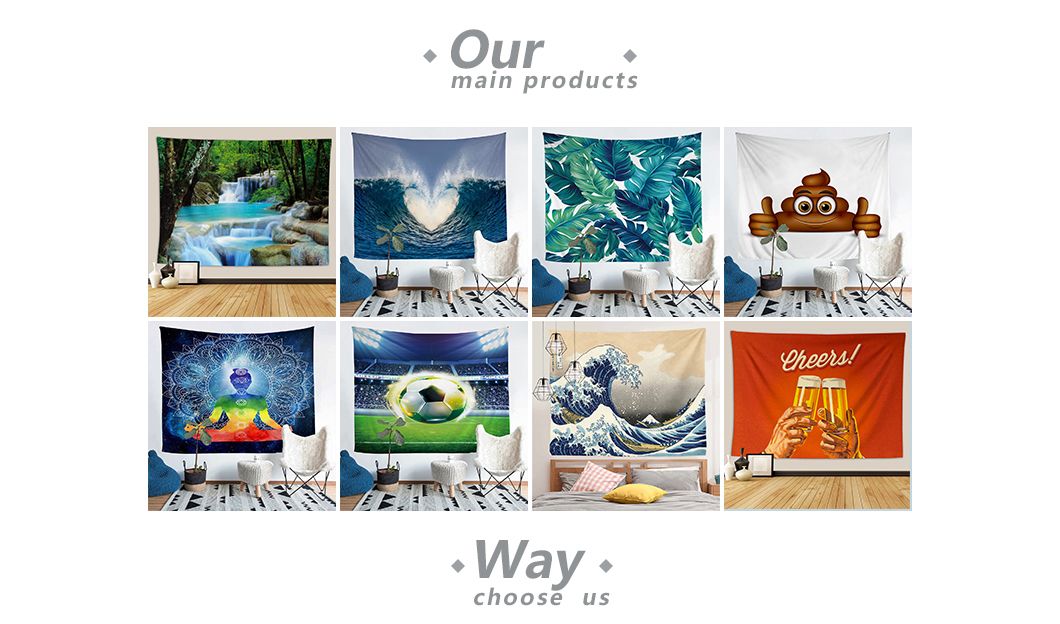 Four Seasons Polyester Tapestry with 3D Printed African Style Women Pattern