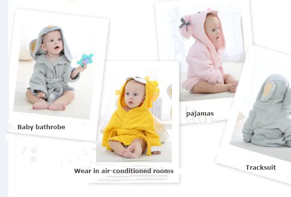 High Quality Baby Unisex Plush Soft Hooded Animal Face Bathrobe Best Selling Beach Swimming Bathrobe for 0-6 T