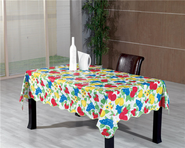 Hot Sale High Quality PVC Printed Tablecloth with Backing LFGB Oko -Tex 100