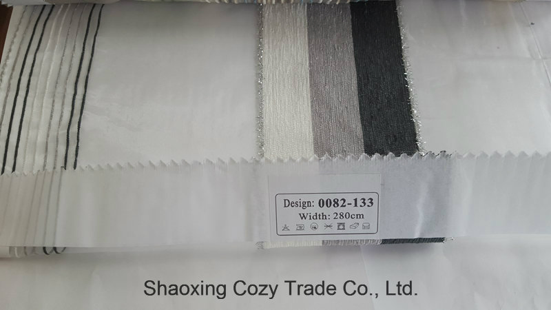 Hotel Stripe Organza Voile Sheer Curtain Fabric 0082133