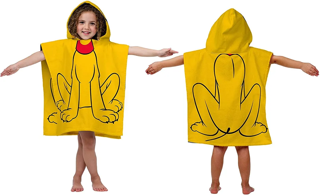 Kids Bath/Pool/Beach Hooded Poncho - Super Soft & Absorbent Cotton Towel, Measures 28 X 56 Inch