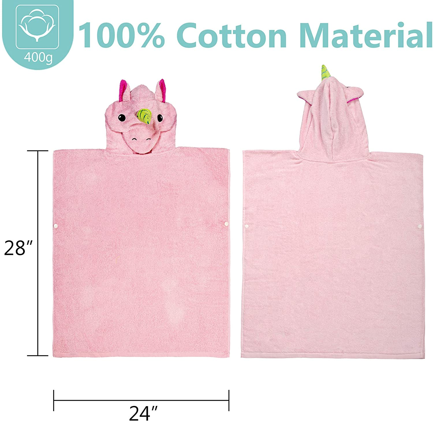 Kids Bath Towel for Boys and Girls Age 3 and up, 100% Cotton Poncho Towel Changing Robe for Kids Bathroom Swimming Winter
