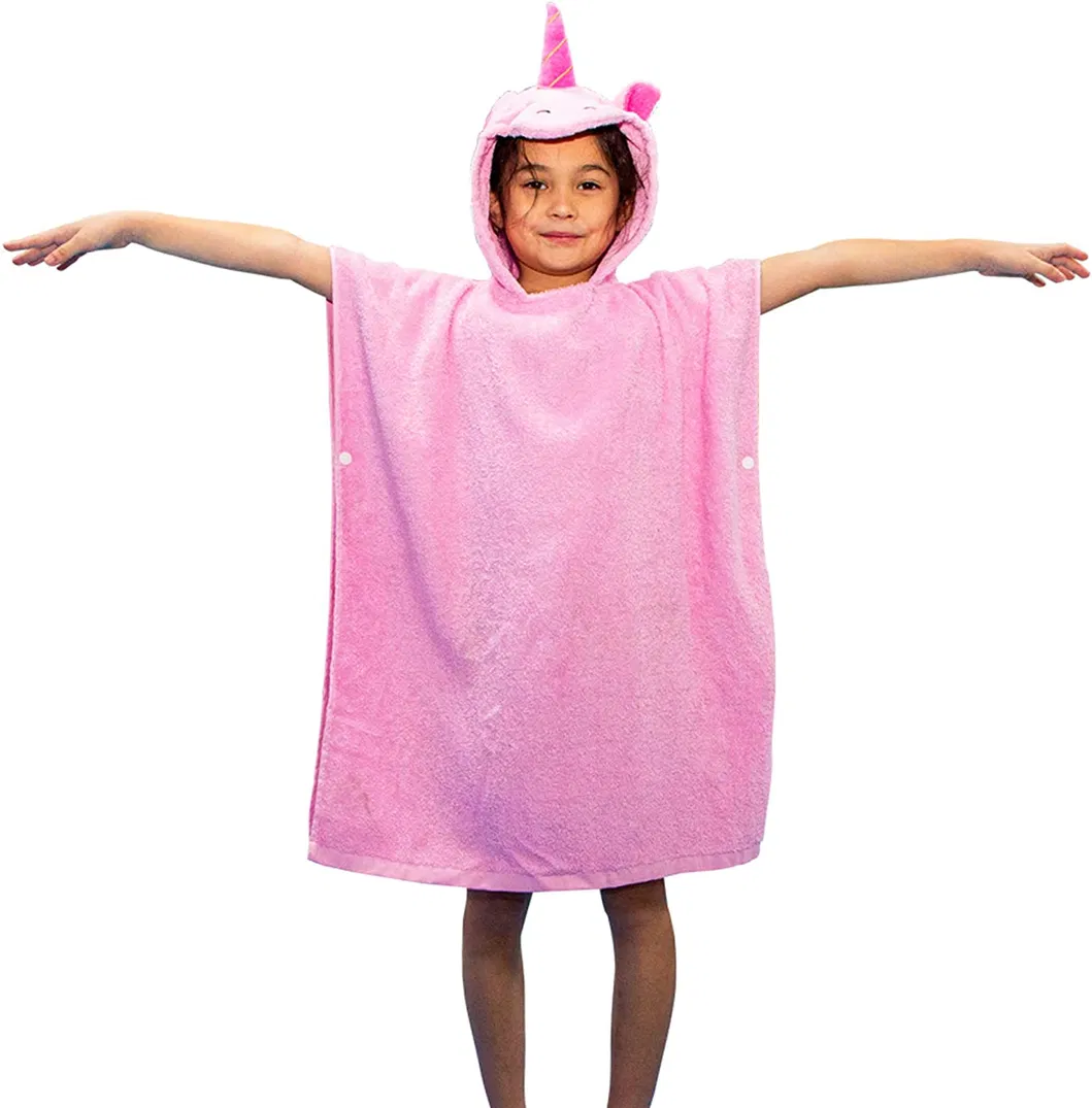 Kids Bath Towel for Boys and Girls Age 3 and up, 100% Cotton Poncho Towel Changing Robe for Kids Bathroom Swimming Winter