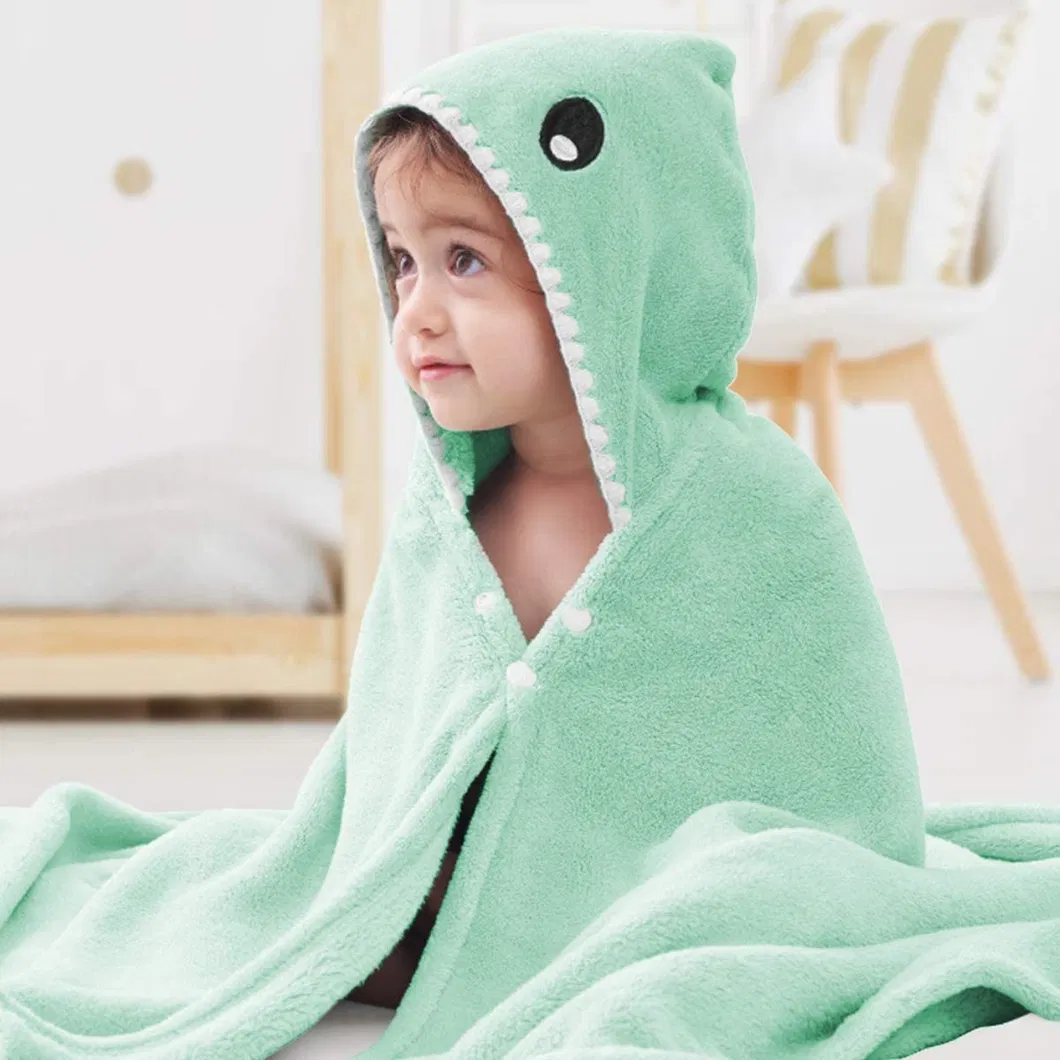 Kids Bath Towels, Premium Hooded Towel for Toddlers Highly Absorbent Coral Fleece Bathrobe