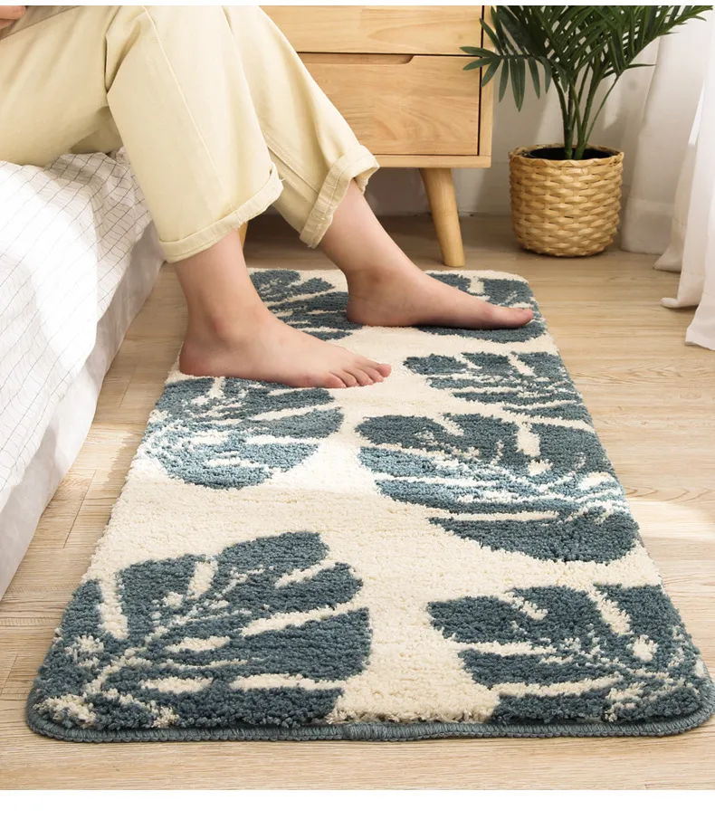Kitchen Shaggy Anti-Slip Floor Mat Absorbent Luxury Soft Fluffy Carpet Bath Mat Bathroom Rug