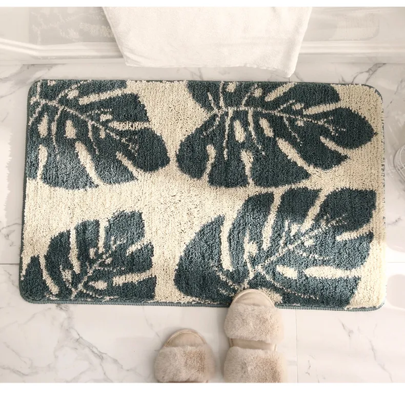 Kitchen Shaggy Anti-Slip Floor Mat Absorbent Luxury Soft Fluffy Carpet Bath Mat Bathroom Rug