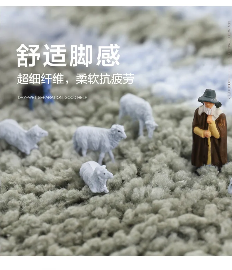 Kitchen Shaggy Anti-Slip Floor Mat Absorbent Luxury Soft Fluffy Carpet Bath Mat Bathroom Rug