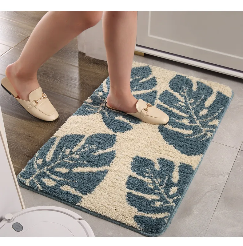 Kitchen Shaggy Anti-Slip Floor Mat Absorbent Luxury Soft Fluffy Carpet Bath Mat Bathroom Rug