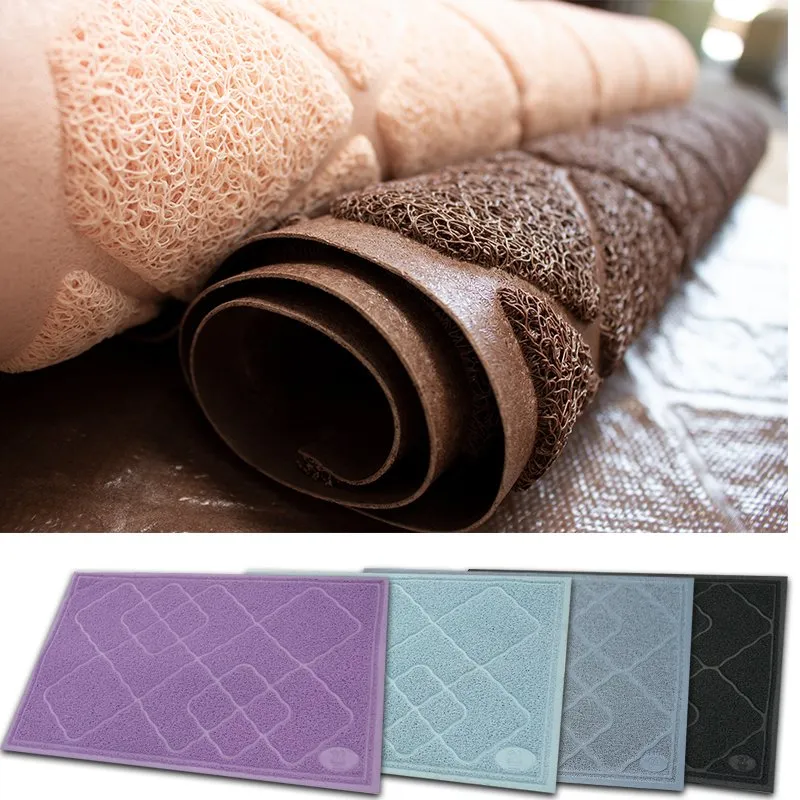 Kitty Litter Trapping Mess Mat Premium Durable Soft PVC Rug Litter Box Pad