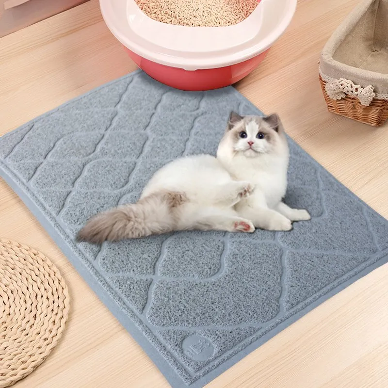 Kitty Litter Trapping Mess Mat Premium Durable Soft PVC Rug Litter Box Pad