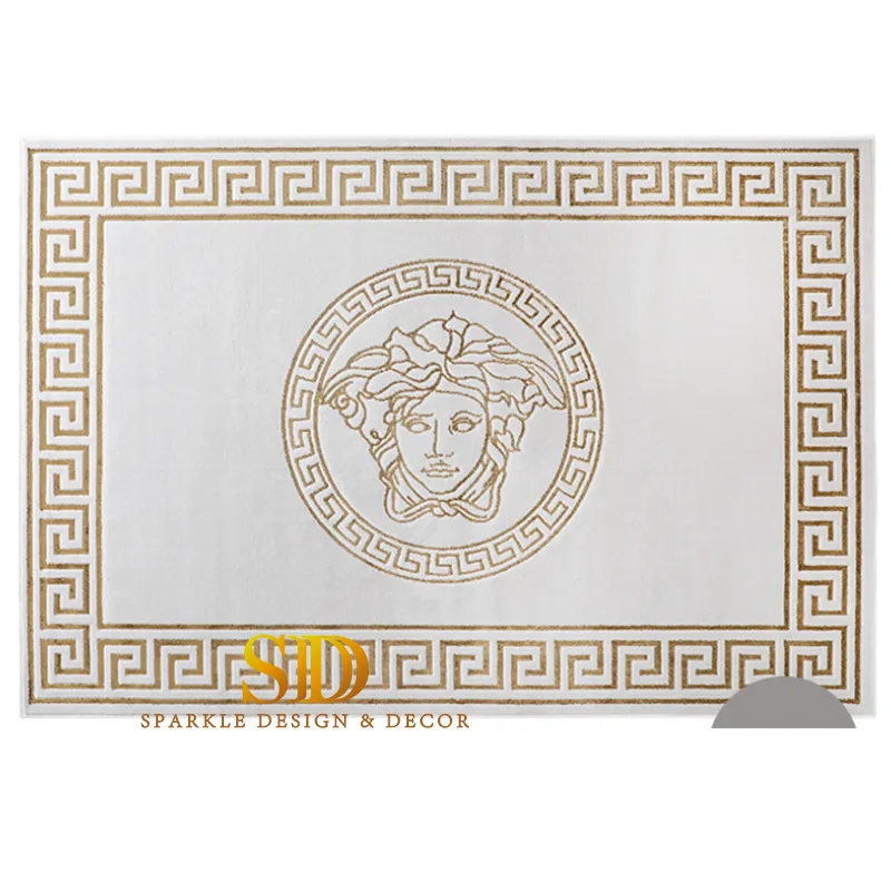 Luxury Colorful Circle Round Versace Carpet Design Printed Carpet Tiles for Living Room Decor