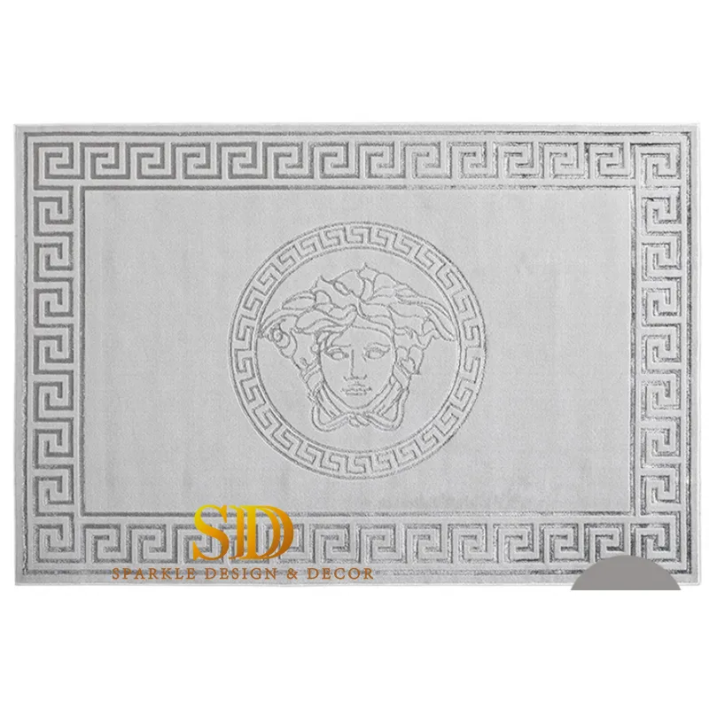 Luxury Colorful Circle Round Versace Carpet Design Printed Carpet Tiles for Living Room Decor