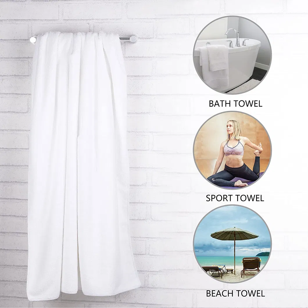 Luxury White Bath Towels Large - 700 GSM Circlet Egyptian Cotton Absorbent Hotel Bathroom Towel 27X54 Inch