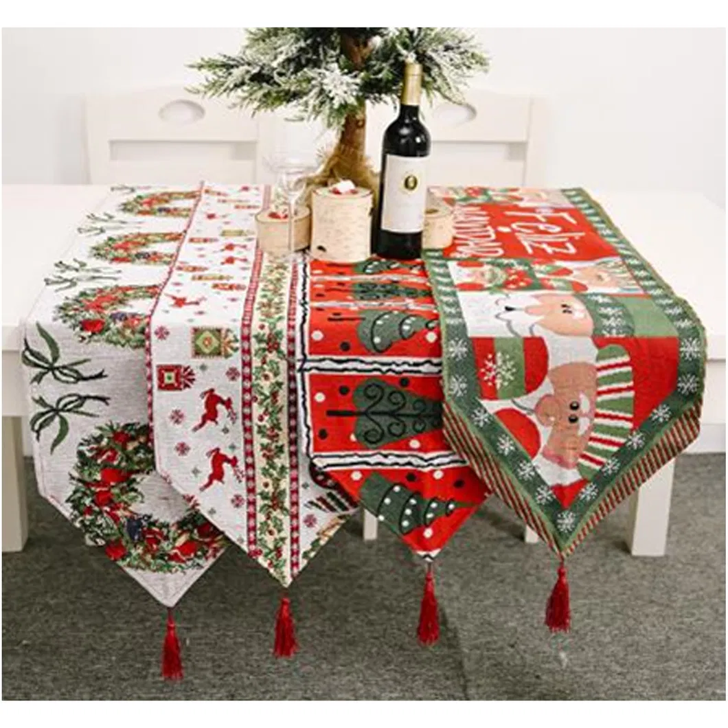 Manufacturer Texpro 2021new Christmas Table Runner, Scandinavian Figurines Santa Gnome Decorative Table Linens Table Flag for Xmas Decoration Family Dinner