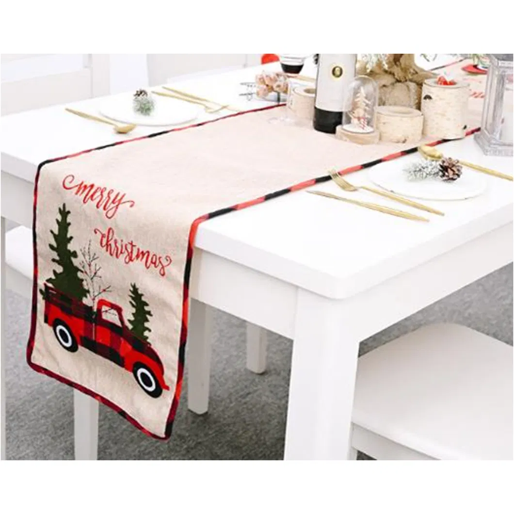 Manufacturer Texpro 2021new Christmas Table Runner, Scandinavian Figurines Santa Gnome Decorative Table Linens Table Flag for Xmas Decoration Family Dinner