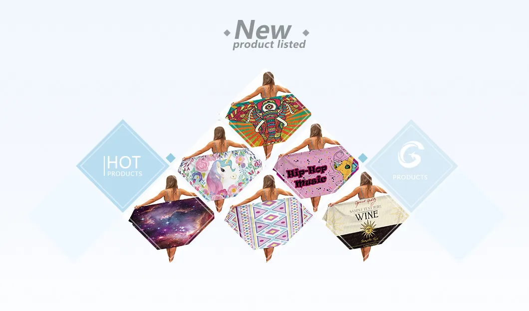 Microfiber Beach Towel, Sport Towels with Printing, Ethnic Art Painting