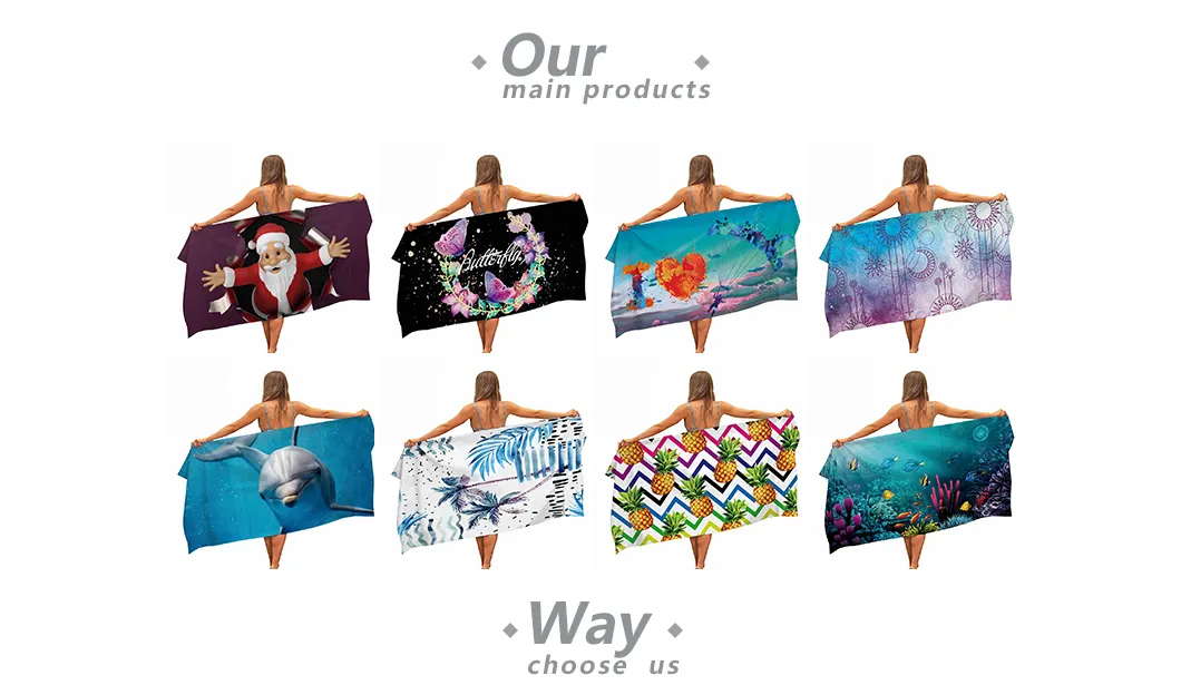 Microfiber Beach Towel, Sport Towels with Printing, Ethnic Art Painting